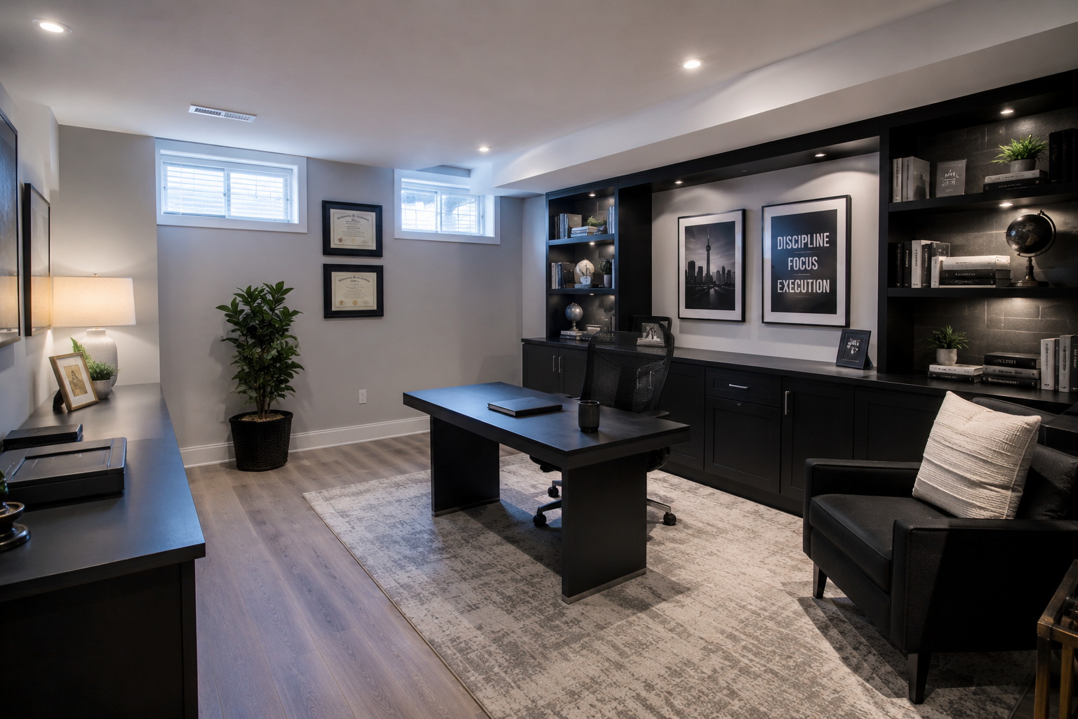 Basement home office