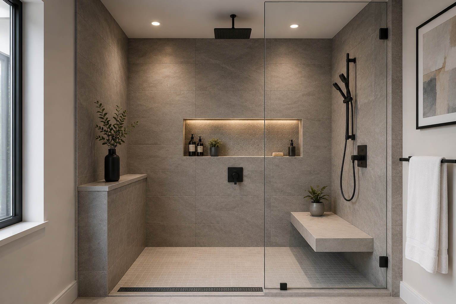 Luxury walk in shower