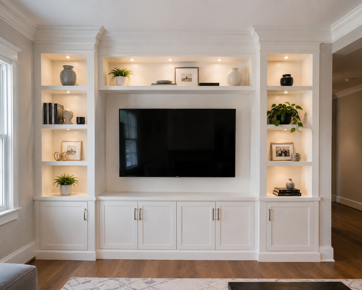 Custom built-in cabinets and shelving