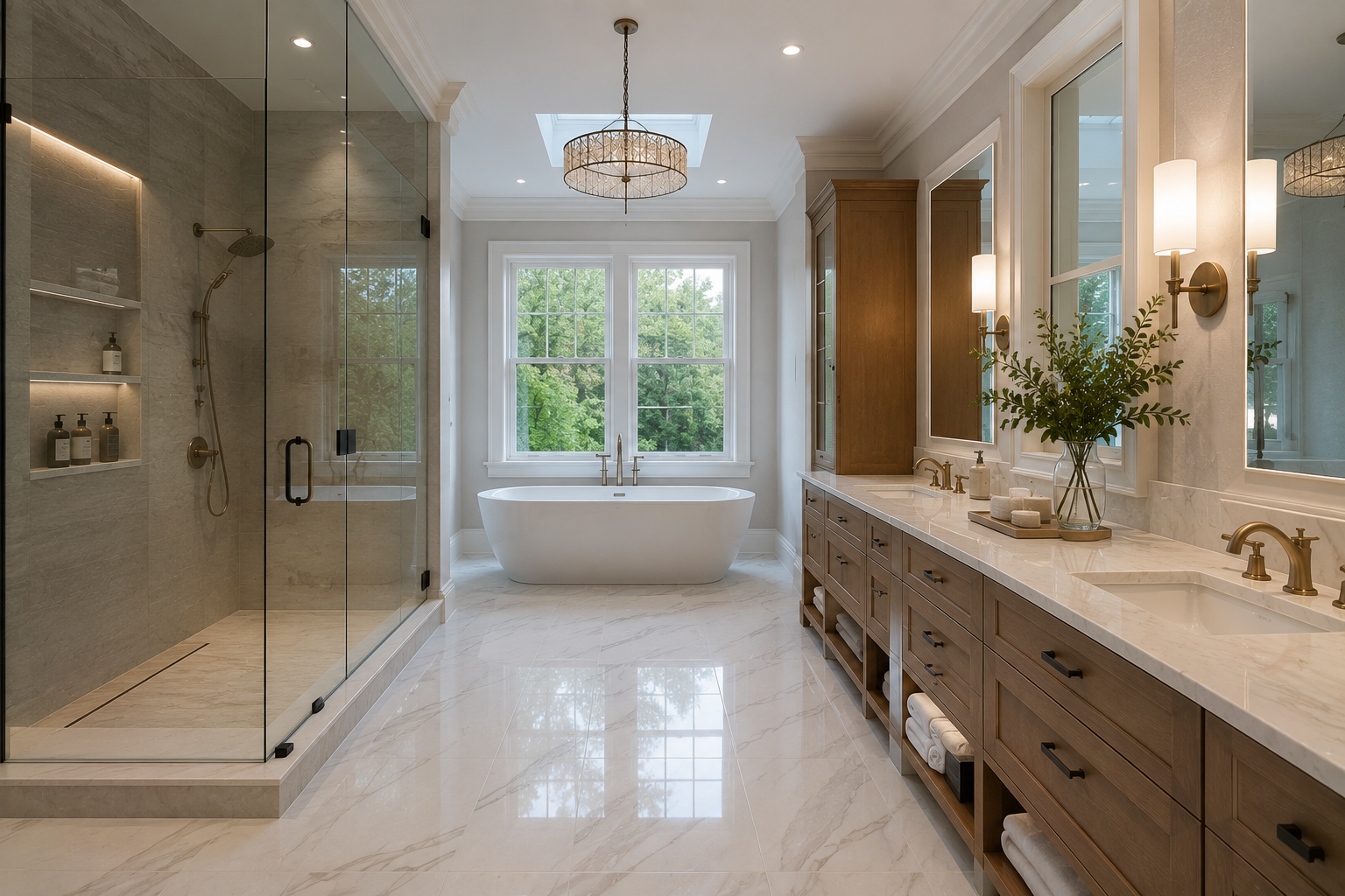 Completed bathroom renovation by Empire Homes and Renovations