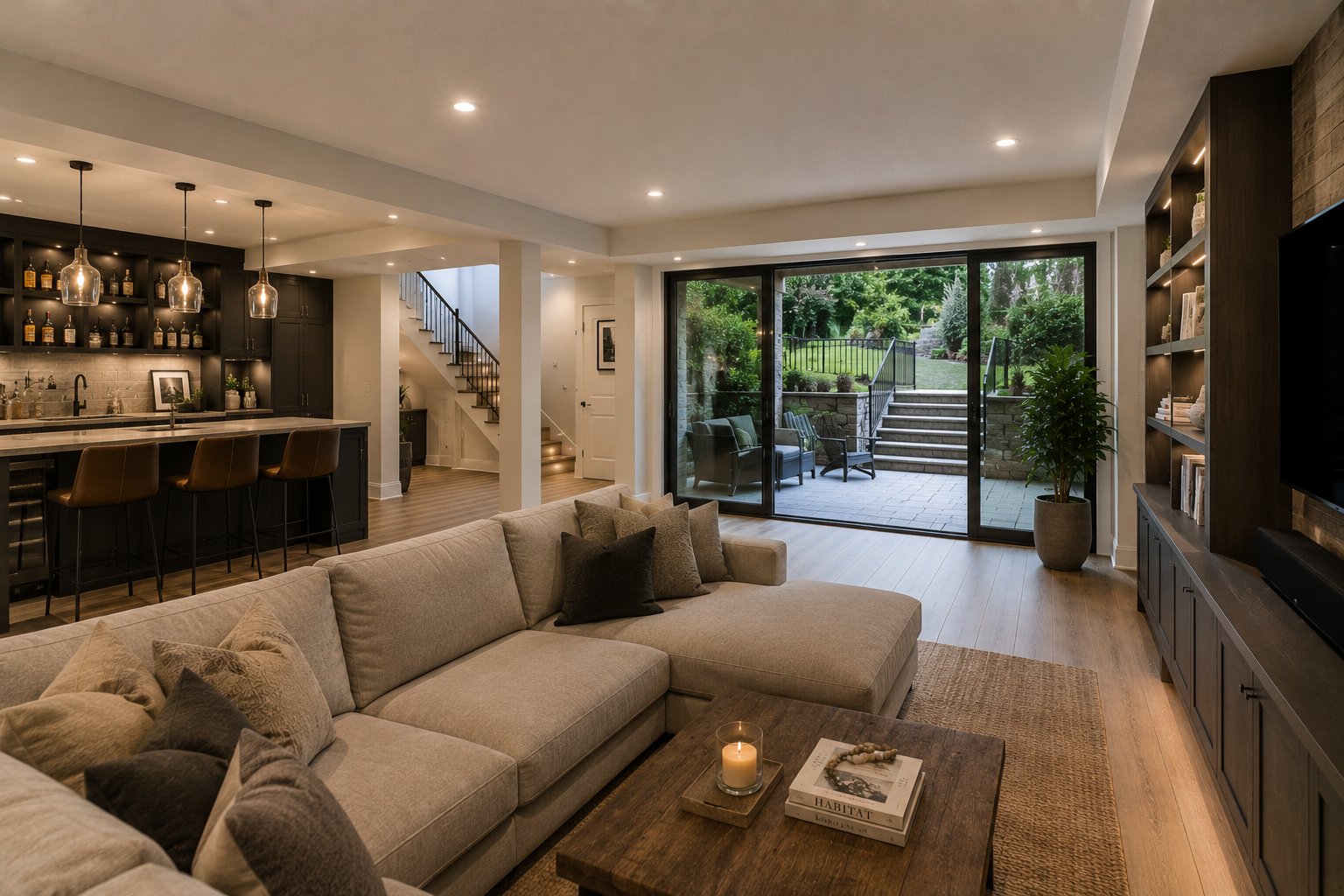 Finished basement renovation project