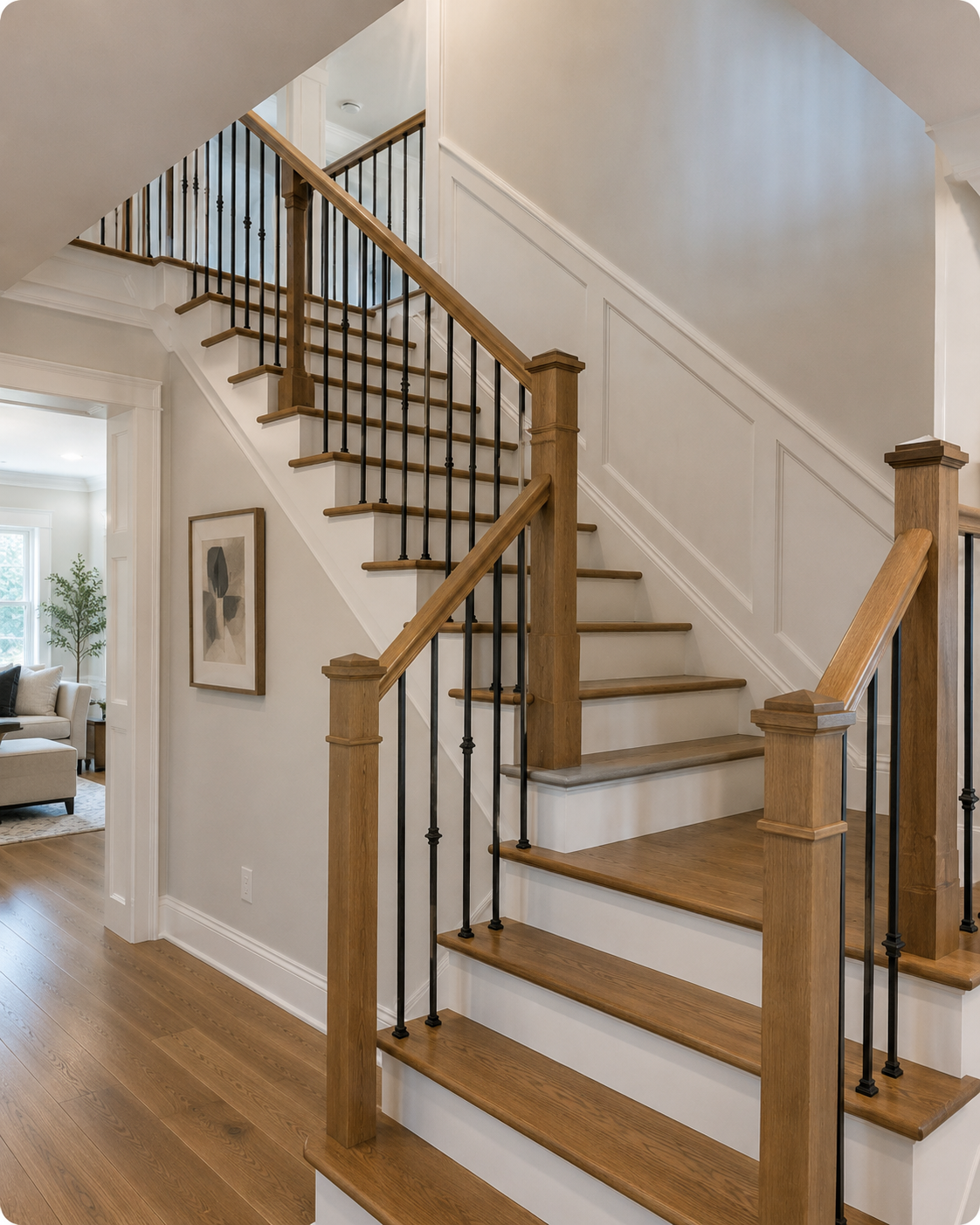 Custom stair parts and railing installation