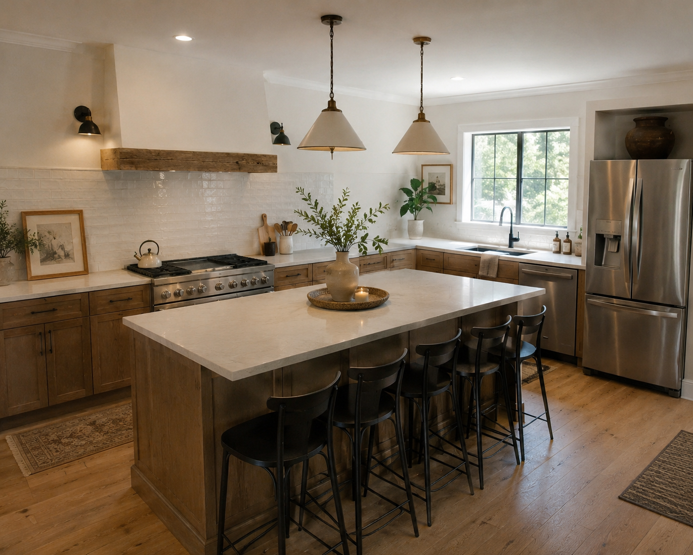 Kitchen lighting plumbing and finishing details